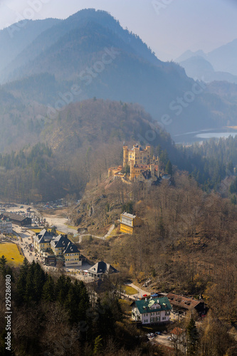 Autumn view of the castle by the lake in Bavaria