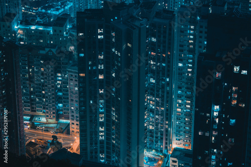 Photography Hong Kong building and architecture at night