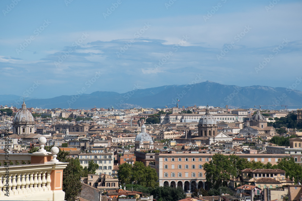 Panoramic view  across Rome Italy