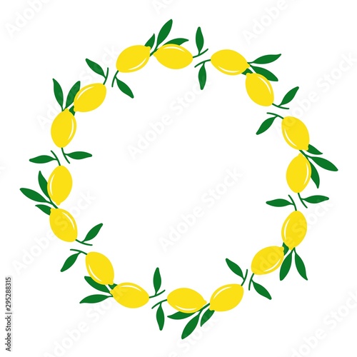 Illustration of lemons. Frame. Vector illustration.
