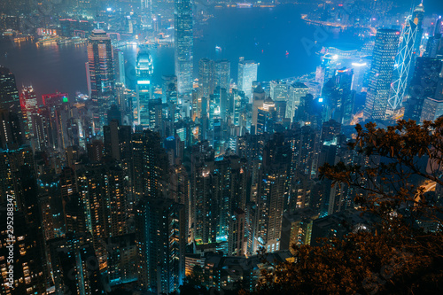 Hong Kong building and architecture at night