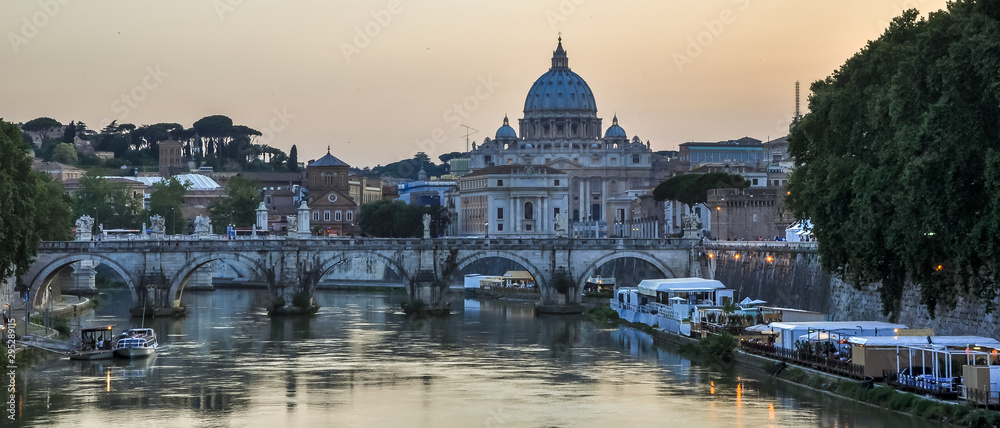Vatican City San Pietro Cathedral Rome Italy Italian landmark reflection bridge architecture old ancient