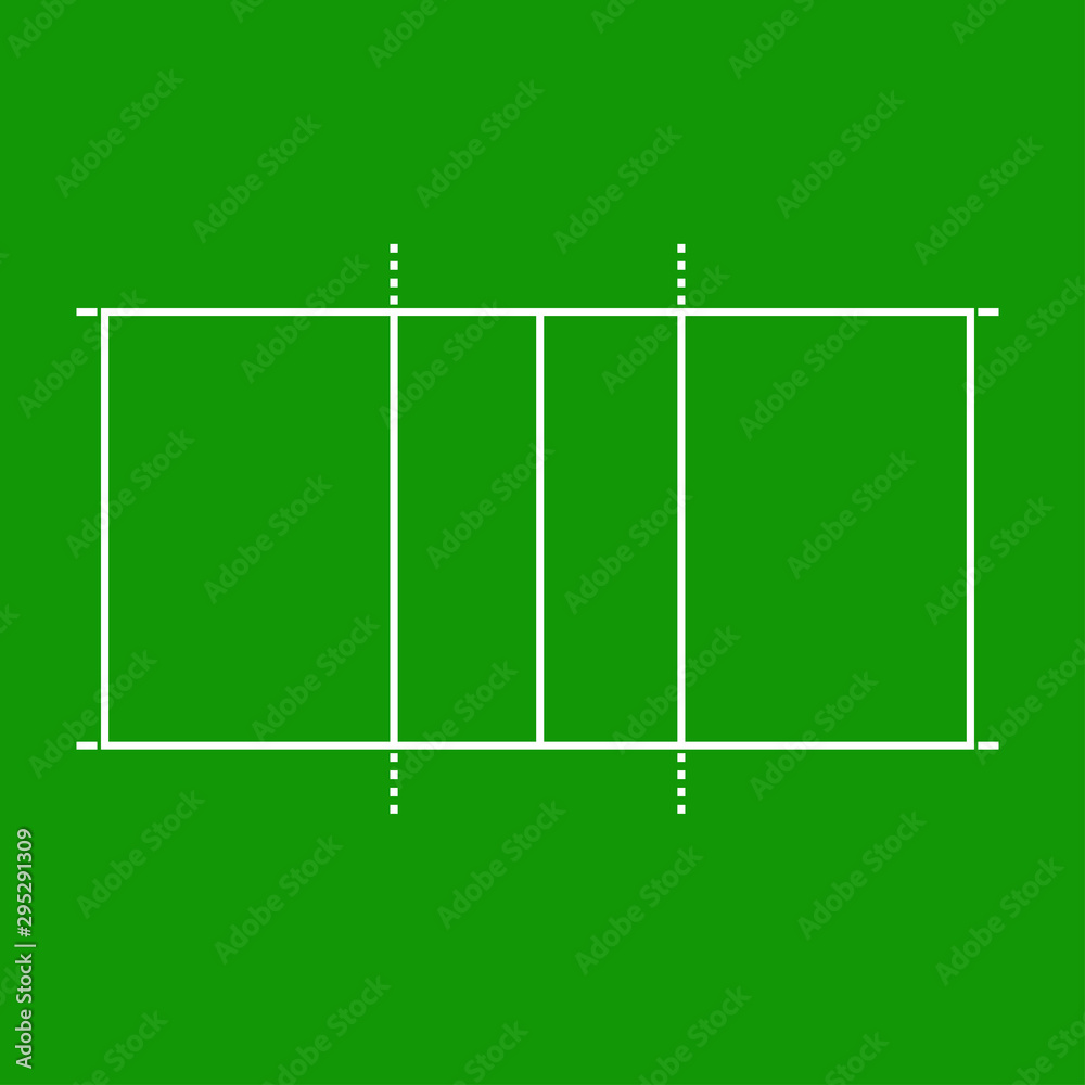 Fototapeta premium Volleyball field isolated on a green background