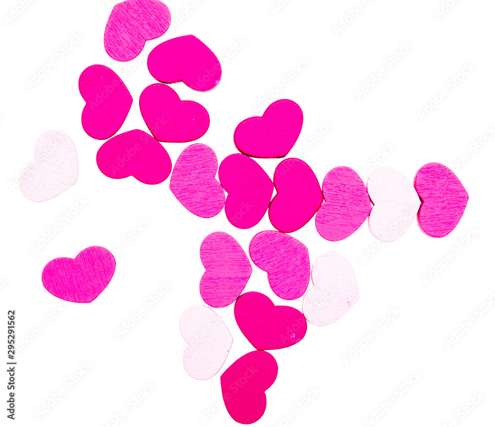 Pink hearts isolated on a white background Pink hearts isolated on a white background