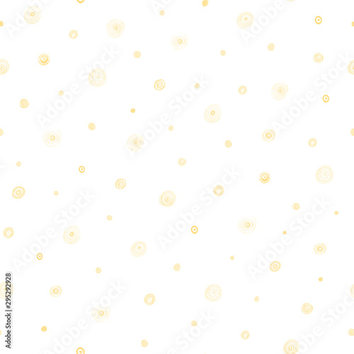 Small Yellow Circles Abstract Seamless Pattern. Cute Polka Dot Raster Texture.