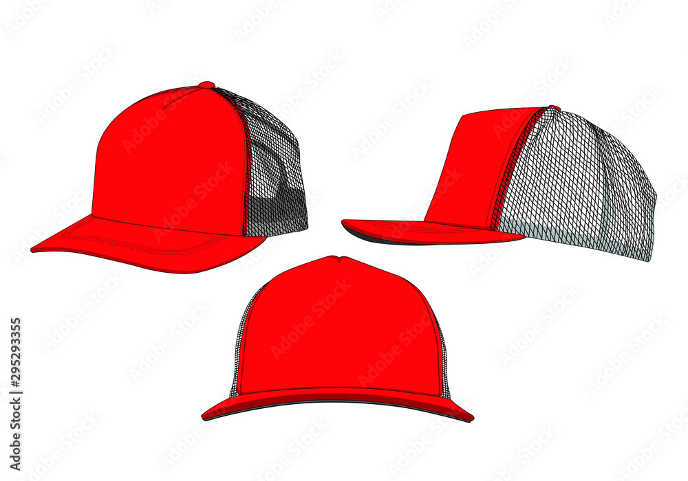 trucker cap template set vector Stock Vector Adobe Stock trucker cap template set vector Stock Vector Adobe Stock