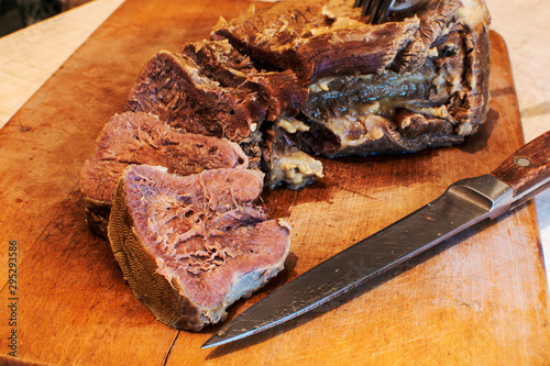 Wallpaper Mural Beef tongue slices isolated on white background, meat dish, tasty meet, meat food Torontodigital.ca