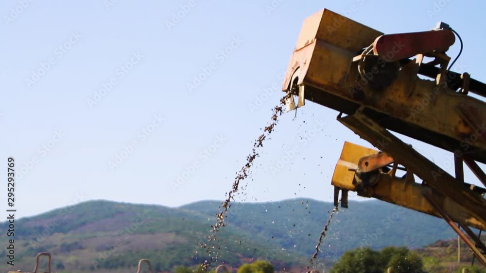 Stone Quarry Heavy Machinery, Silos And Mechanical Tape For Transporting Stone Stone Quarry Heavy Machinery, Silos And Mechanical Tape For Transporting Stone
