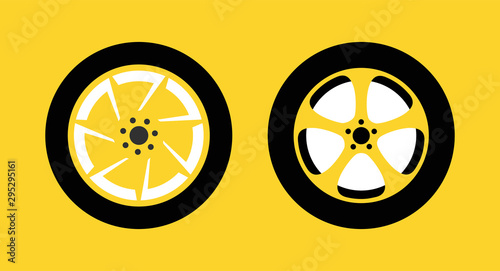 Wheel Icon Set isolated on ...