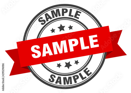 sample label. sample red band sign. sample