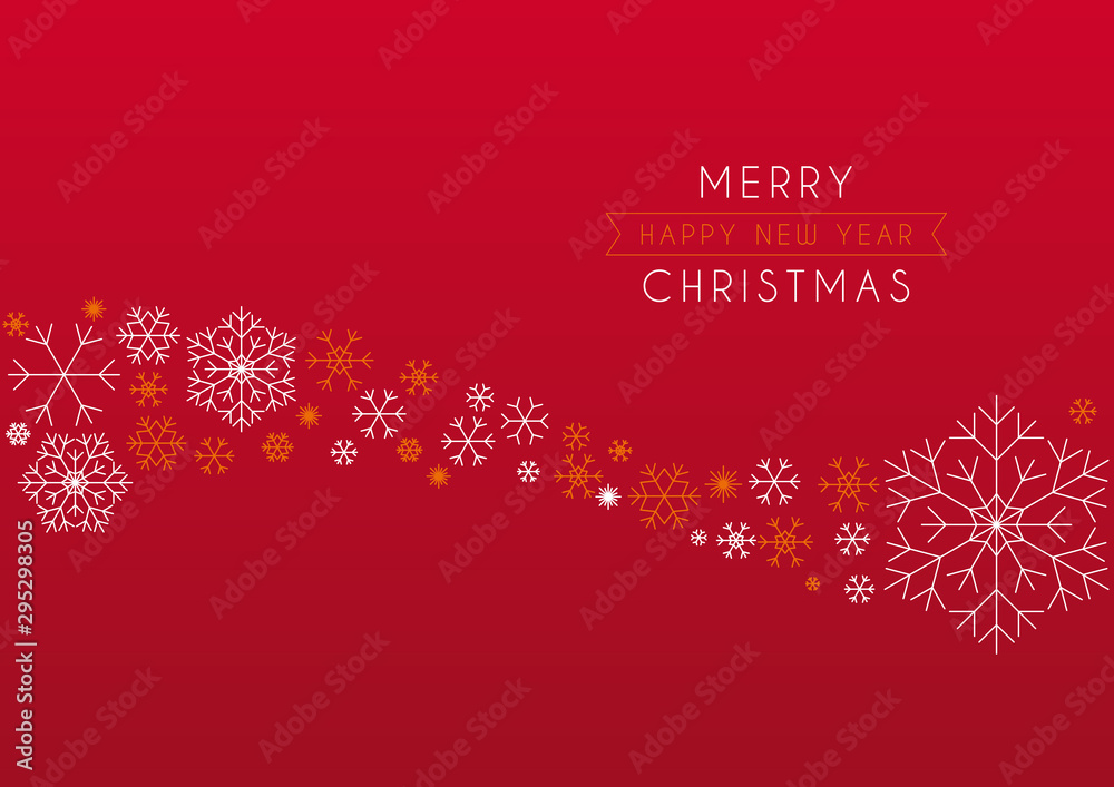 Christmas greeting card with wave snowflakes
