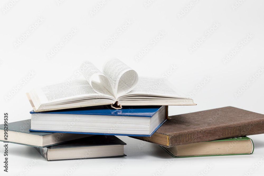 Fototapeta premium Close-up books with white background