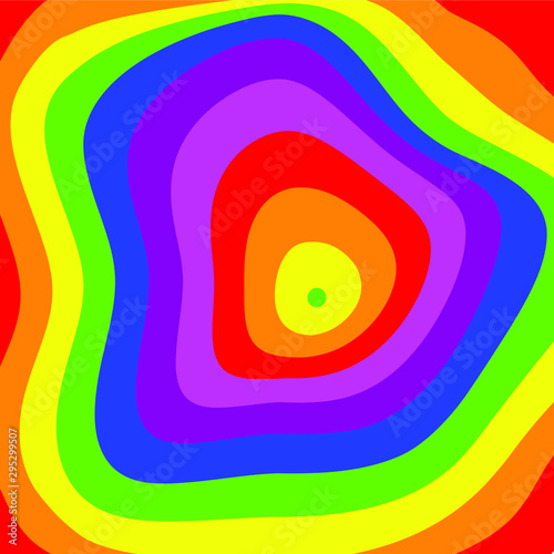 The abstract is a rainbow-colored clear pattern that is the deformed background.