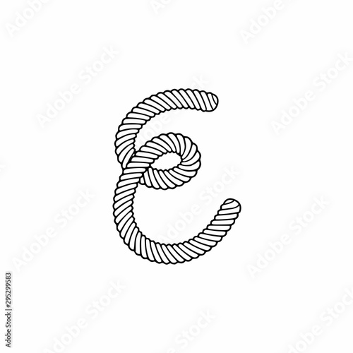 Vector Rope Logo Letter E