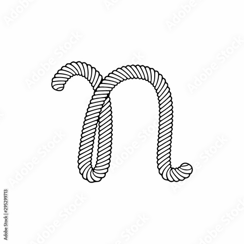 Vector Rope Logo Letter N