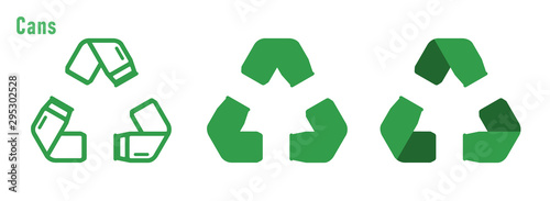 Aluminum metal cans form mobius loop or recycle