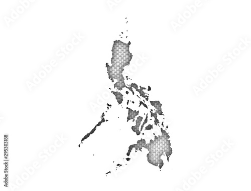 Karte der Philippinen auf altem Leinen