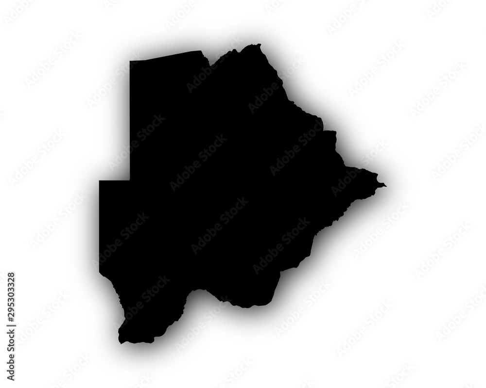 Karte von Botswana mit Schatten