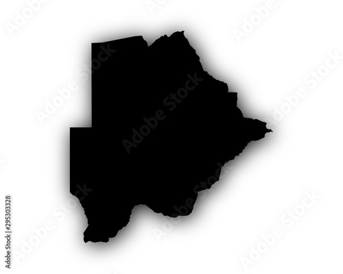 Karte von Botswana mit Schatten