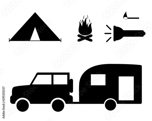 Camping auf weiss