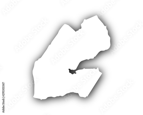 Karte von Dschibuti mit Schatten