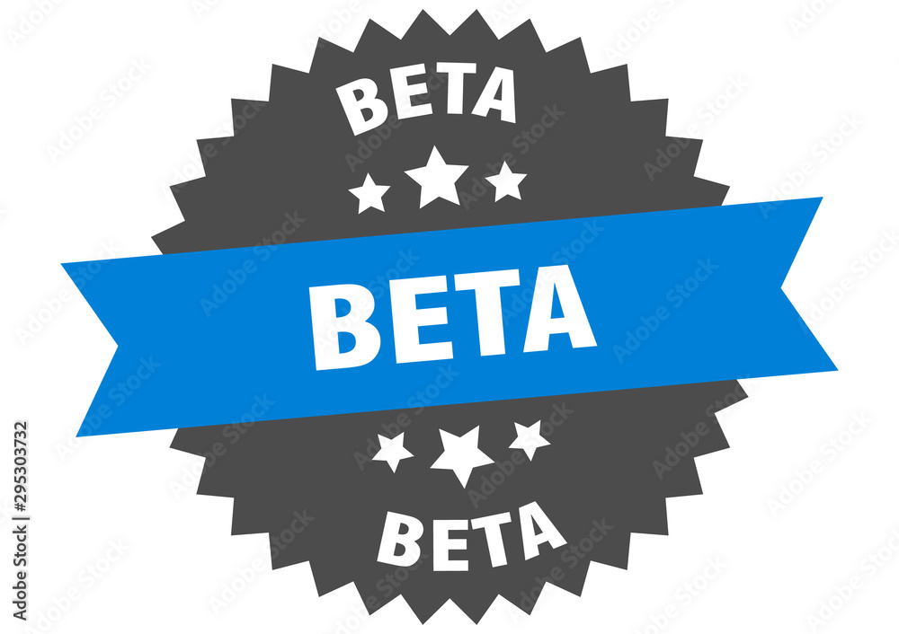 beta sign. beta blue-black circular band label beta sign. beta blue-black circular band label