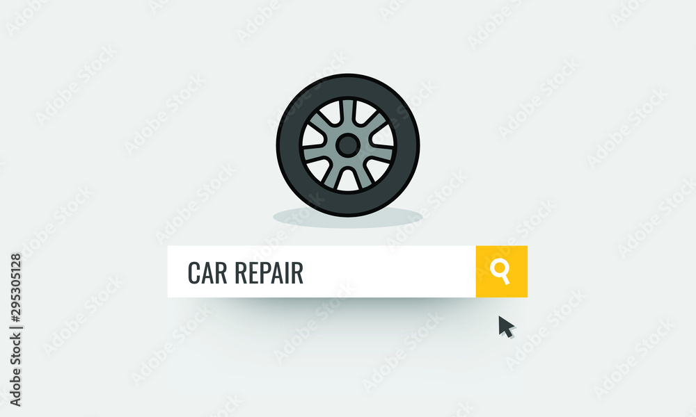 Car repair written on a browser search bar