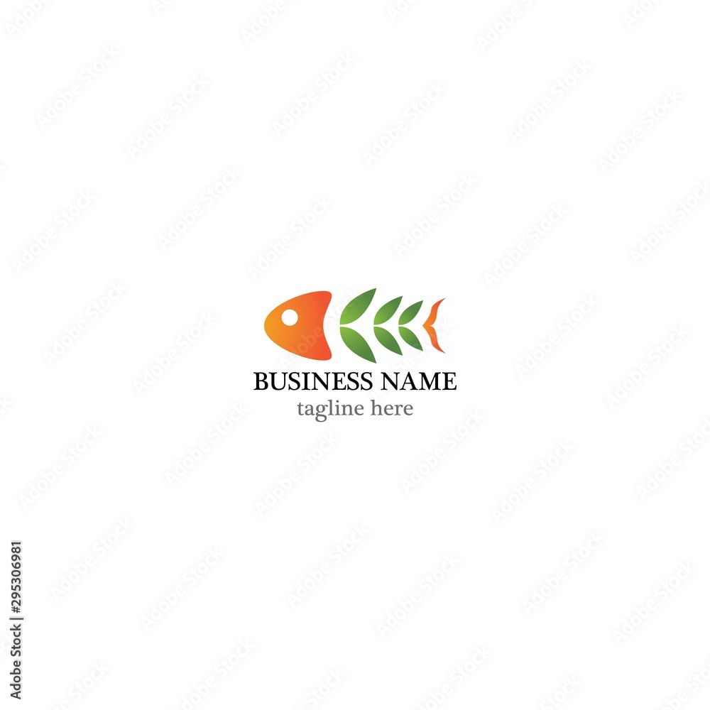 Fish logo template creative vector symbol of fishing club or online 