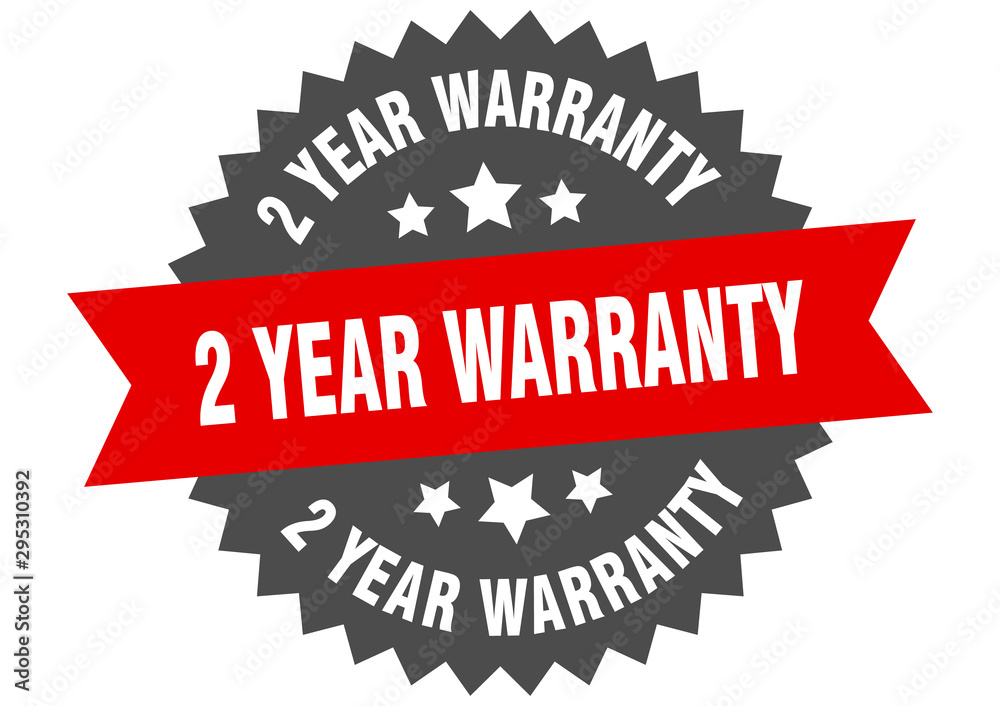 Obraz premium 2 year warranty sign. 2 year warranty red-black circular band label