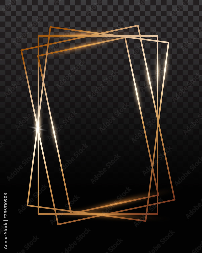 Naklejka premium Copper frames. Copper geometrical polyhedron, art deco style for wedding invitation, luxury templates.