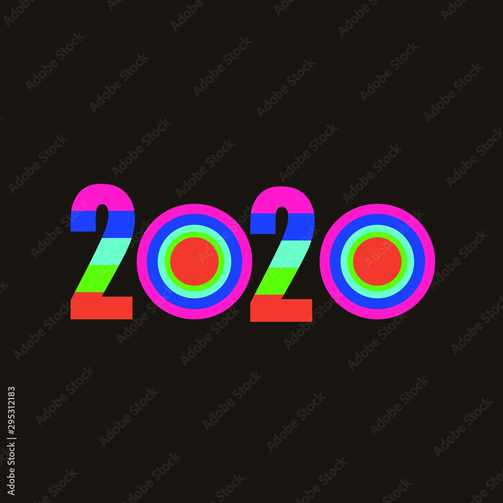 Happy New Year 2020 Text Design Patter, Vector illustration. Happy New Year 2020 Text Design Patter, Vector illustration.