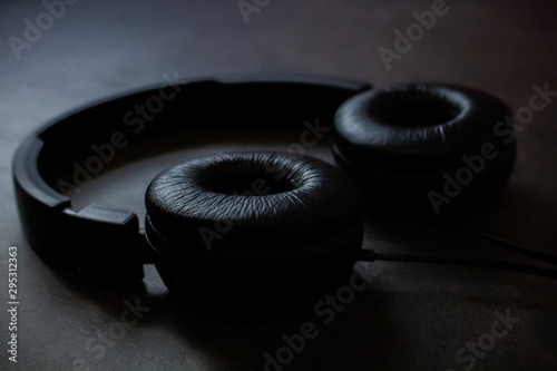 Headphones with dark background