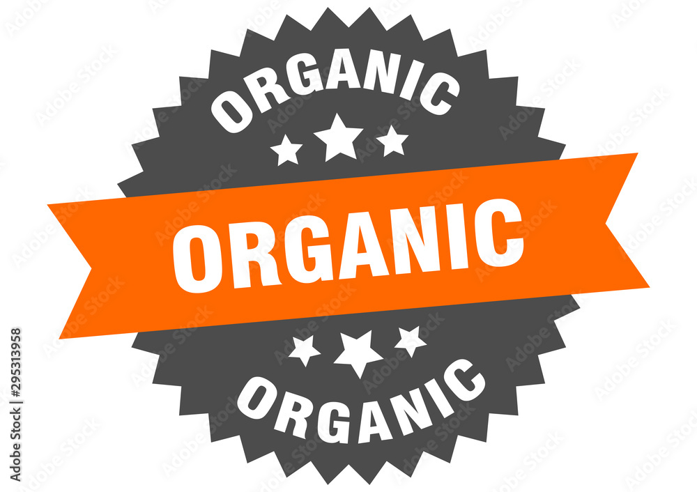 Fototapeta premium organic sign. organic orange-black circular band label