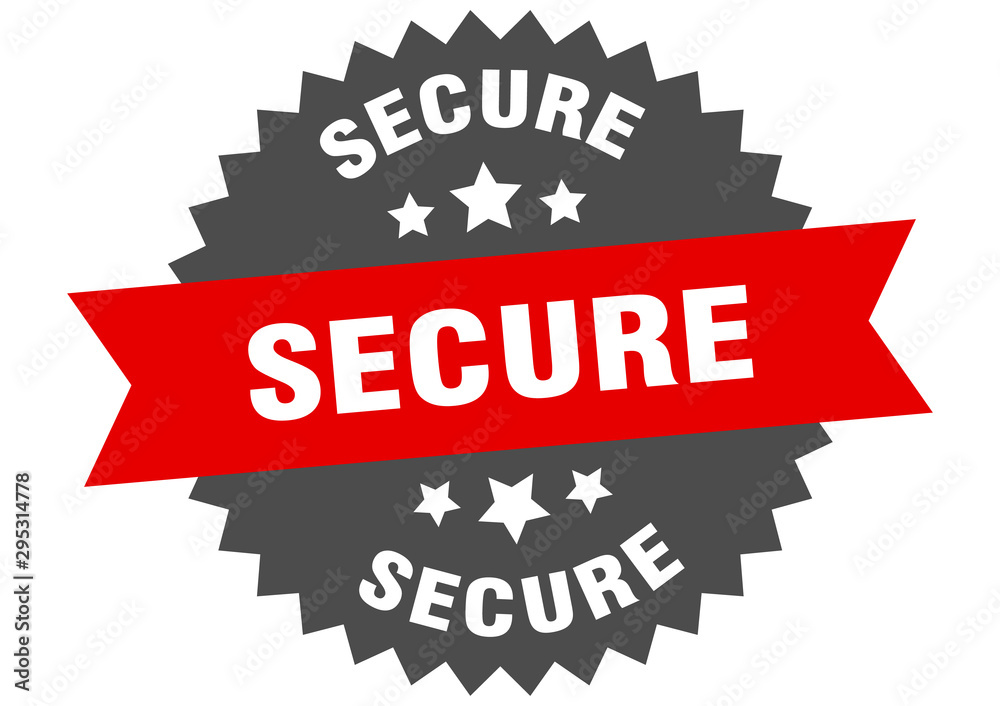secure sign. secure red-black circular band label secure sign. secure red-black circular band label