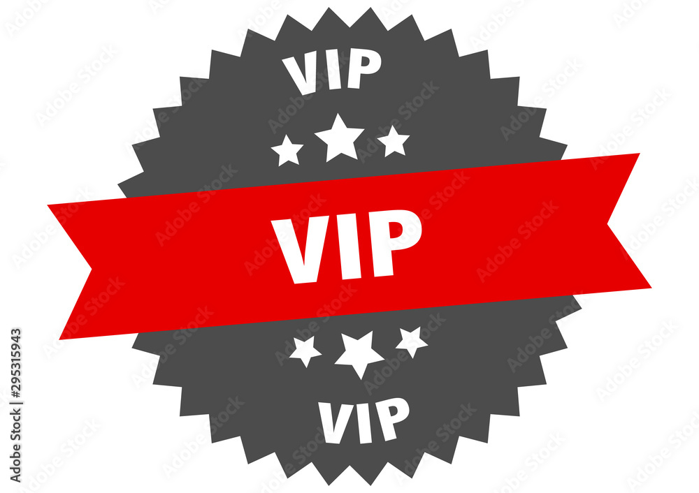 vip sign. vip red-black circular band label vip sign. vip red-black circular band label