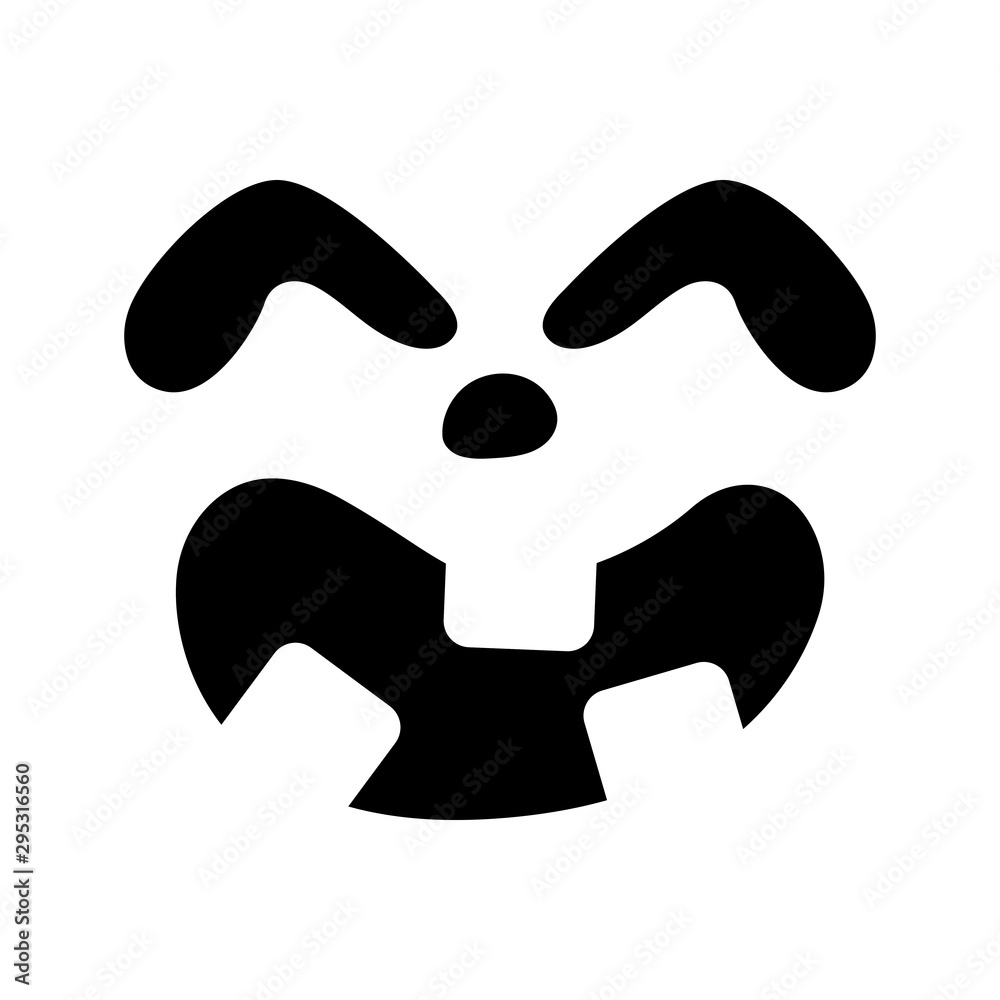 Pumpkin face silhouette icon for Halloween isolated on white background. Scary pumpkin devil smile, spooky jack o lanter. Vector illustration for any design. Pumpkin face silhouette icon for Halloween isolated on white background. Scary pumpkin devil smile, spooky jack o lanter. Vector illustration for any design.