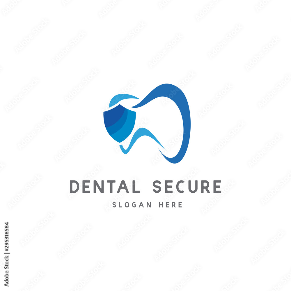 dental secure logo vector template. tooth logo with shield symbol dental secure logo vector template. tooth logo with shield symbol