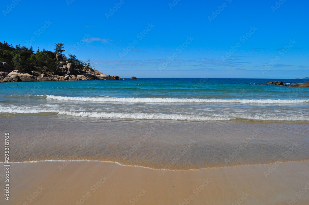 Alma Bay, beach to sea view,  on Magnetic Island, Queensland, Australia