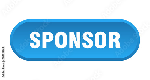 sponsor button. sponsor rounded blue sign. sponsor