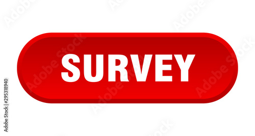 survey button. survey rounded red sign. survey