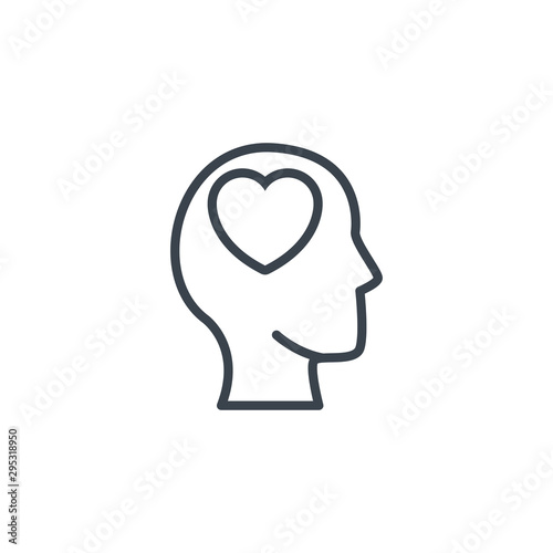 Fototapeta Naklejka Na Ścianę i Meble -  silhouette head heart icon line design