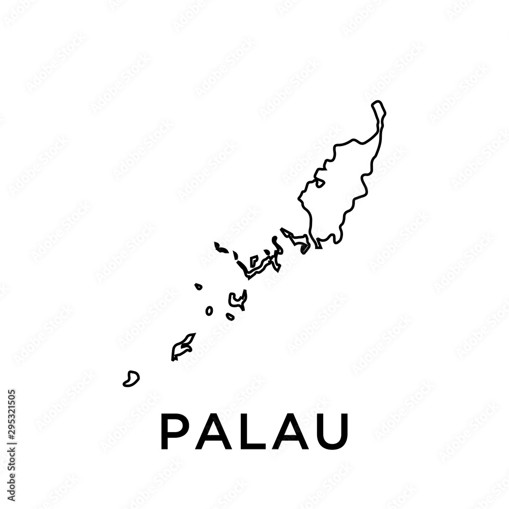 Palau map vector trendy design template Palau map vector trendy design template