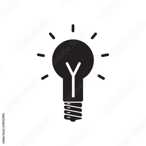 bulb icon in trendy flat design