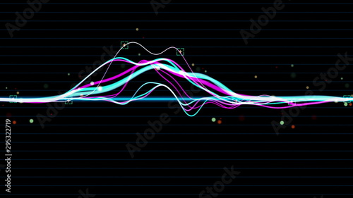 audio waveform animation spectrum sound equalizer 3D rendering animation curved lines clight for your video presentation backgrounds, performances, presentations, dance parties, music clips