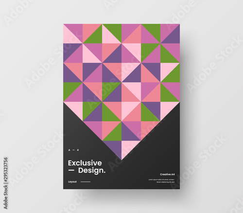 Amazing business presentation vector A4 vertical orientation front page mock up. Modern corporate report cover abstract geometric illustration design layout. Company identity brochure template.