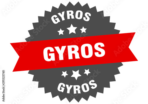gyros sign. gyros red-black circular band label