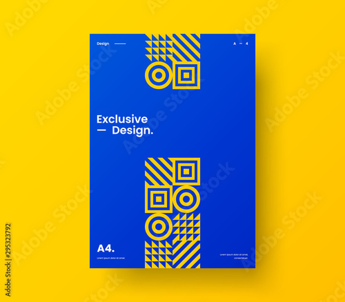 Amazing business presentation vector A4 vertical orientation front page mock up. Modern corporate report cover abstract geometric illustration design layout. Company identity brochure template.
