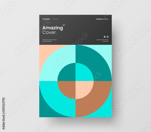 Amazing business presentation vector A4 vertical orientation front page mock up. Modern corporate report cover abstract geometric illustration design layout. Company identity brochure template.