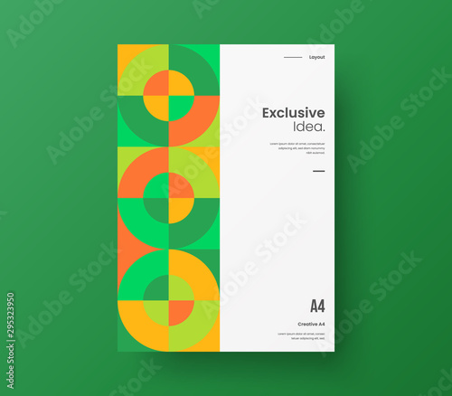 Amazing business presentation vector A4 vertical orientation front page mock up. Modern corporate report cover abstract geometric illustration design layout. Company identity brochure template.