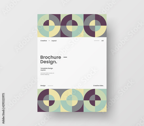 Amazing business presentation vector A4 vertical orientation front page mock up. Modern corporate report cover abstract geometric illustration design layout. Company identity brochure template.